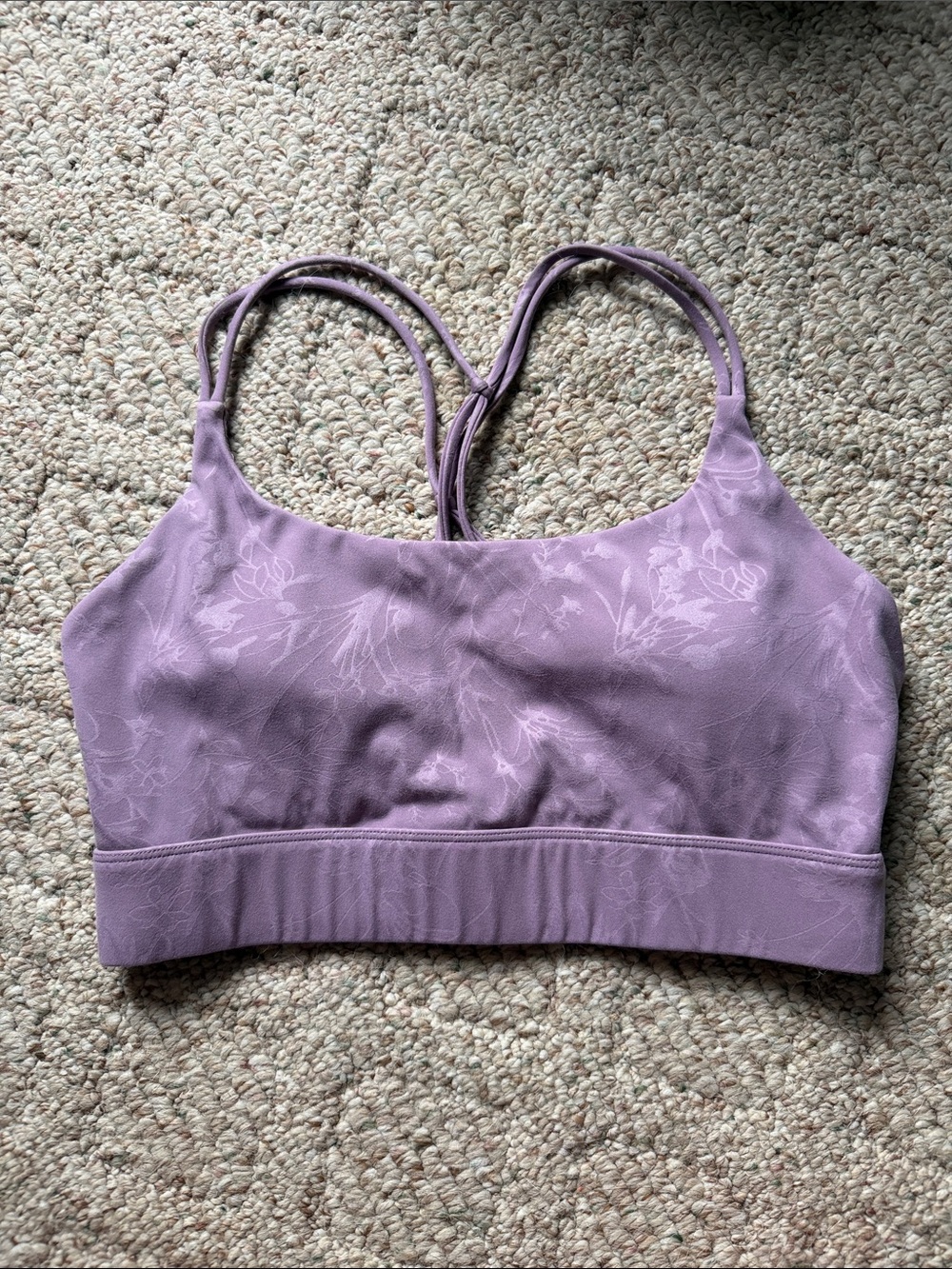 ZYIA Lavender Floral Seamless Strappy Sports Bra